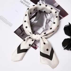 Foulard Pour Cheveux 70 - Crème À Pois