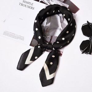 Foulard Pour Cheveux 70 - Noir À Pois
