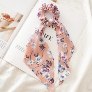 Chouchou Foulard Rose Printanier