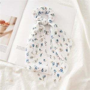 Chouchou Foulard Blanc Printanier