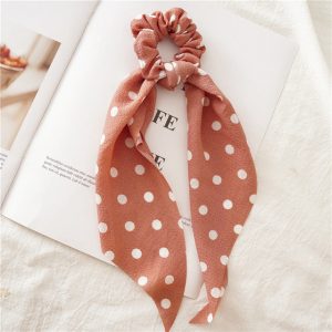 Chouchou Foulard Rose Gold À Pois