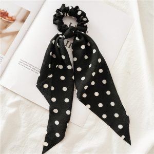 Chouchou Foulard Noir À Pois