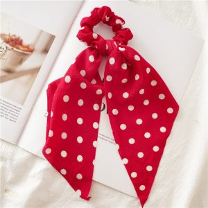 Chouchou Foulard Rouge À Pois