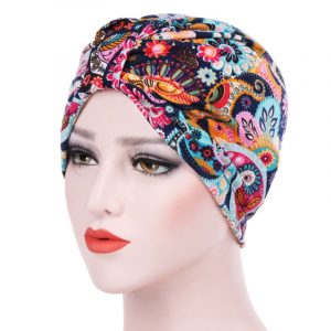 Foulard Ernestine Bonnet Femme Moderne Chimio Noir À Motifs