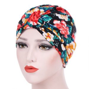Foulard Alexandrine Bonnet Moderne Femme Chimio Noir À Motifs