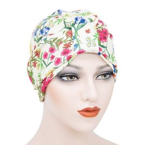 Foulard Jachère Bonnet Cheveux Moderne Chimio Blanc Crème À Motifs