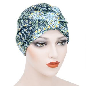 Foulard Elisa Cheveux Femme Bonnet Chimio Bleu Marine