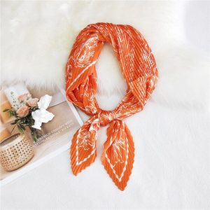 Foulard Pour Cheveux Plissé Orange - Bohème