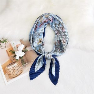 Foulard Pour Cheveux Plissé Bleu - Eponine