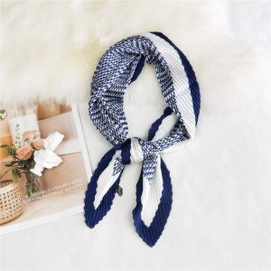 Foulard Pour Cheveux Plissé - Marine