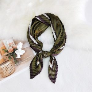 Foulard Pour Cheveux Plissé Kaki - Haras