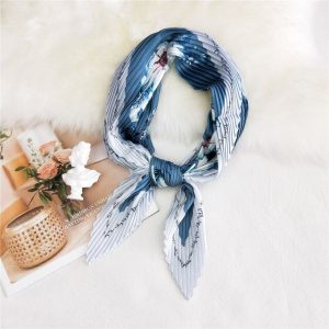 Foulard Pour Cheveux Plissé Bleu - Zélie
