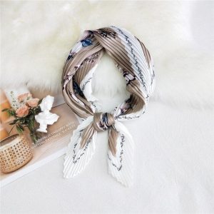 Foulard Pour Cheveux Plissé Beige - Zélie