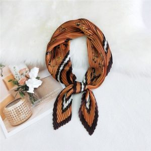 Foulard Pour Cheveux Plissé Marron - Haras