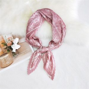 Foulard Pour Cheveux Plissé Rose - Bohème