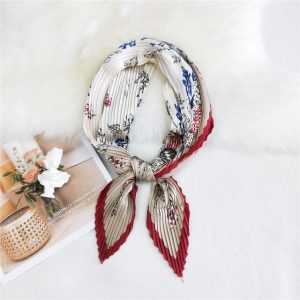 Foulard Pour Cheveux Plissé Rouge - Léonce