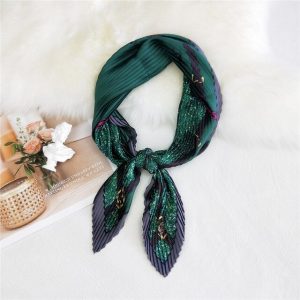 Foulard Pour Cheveux Plissé Vert - Aglaé