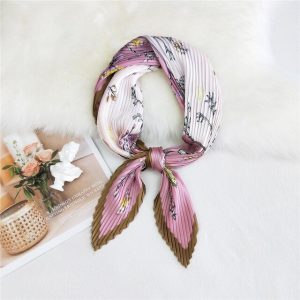 Foulard Pour Cheveux Plissé Rose - Léonce