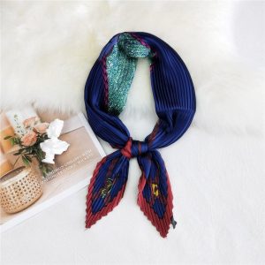 Foulard Pour Cheveux Plissé Bleu - Aglaé