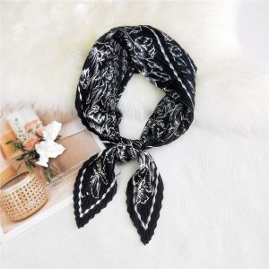 Foulard Plissé Bohème Carré Homme Femme Noir