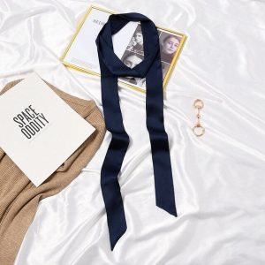 Ceinture Foulard Femme Robe Pantalon Bleu Marine Uni