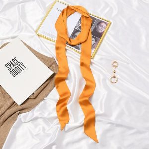 Ceinture Foulard Pantalon Robe Femme Orange Uni