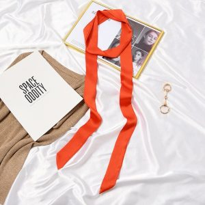 Ceinture Foulard Femme Pantalon Robe Rouge Corail Uni