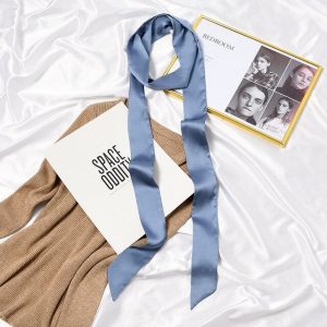 Ceinture Foulard Robe Pantalon Femme Bleu Uni