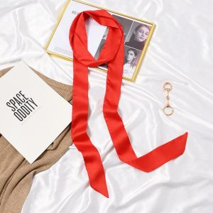 Ceinture Foulard Robe Pantalon Femme Rouge Uni