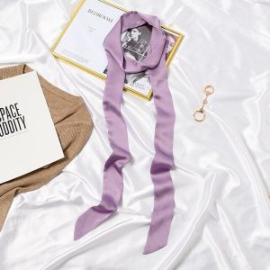 Ceinture Foulard Pantalon Robe Femme Violet Uni