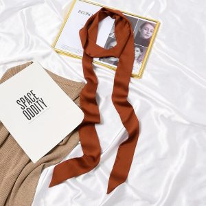 Ceinture Foulard Femme Robe Pantalon Marron Uni