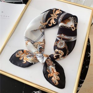 Foulard Elia Carré Femme Cheveux Noir & Blanc À Motifs