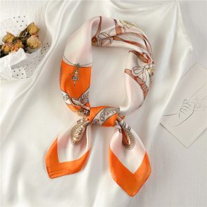 Foulard Pour Cheveux 70 Orange - Xéline