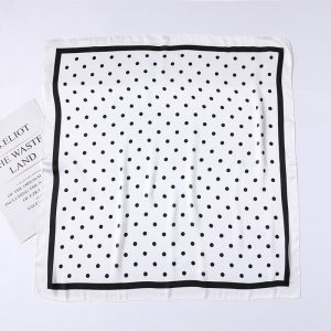 Foulard Pour Cheveux 70 - Blanc À Pois