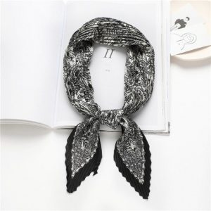 Foulard Pour Cheveux Plissé Noir - Evilda