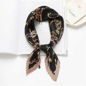 Foulard Pour Cheveux Plissé Noir - Flavine