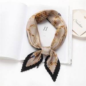 Foulard Pour Cheveux Plissé Beige - Flavine