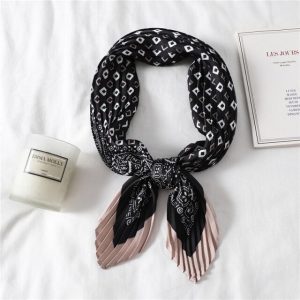 Foulard Pour Cheveux Plissé Noir - Elisine