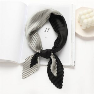 Foulard Pour Cheveux Plissé Noir - Eldorine