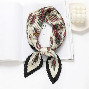 Foulard Pour Cheveux Plissé Blanc - Yzaline