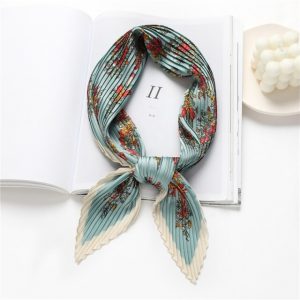 Foulard Pour Cheveux Plissé Vert - Yzaline