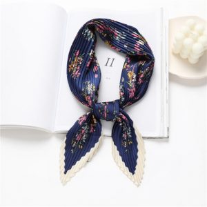 Foulard Pour Cheveux Plissé Bleu - Yzaline