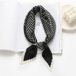 Foulard Pour Cheveux Plissé Noir - Zéléna