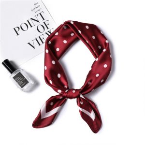 Foulard Pour Cheveux 70 - Bordeaux À Pois