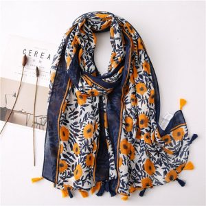 Foulard Pour Femme 180 Bleu - Sylvia