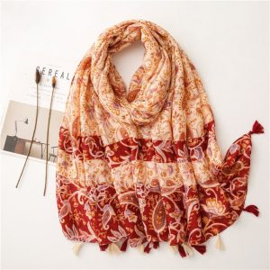 Foulard Pour Femme 180 Rouge - Tekla Bohème