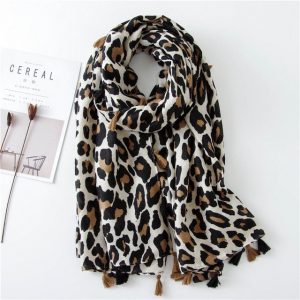 Foulard Ingeborg Femme Echarpe Cou Léopard