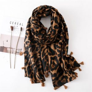 Foulard Pour Femme 180 Marron - Ingeborg Léopard