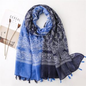 Foulard Pour Femme 180 Bleu - Borghild Bohème