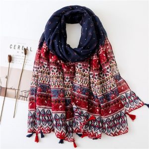 Foulard Pour Femme 180 Bleu - Alfsigre Bohème